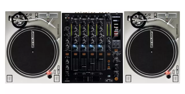 Reloop DJ RMX-60 Digital DJ Mixer im Set mit 2 x RP-7000 MK2 Silver Turntables