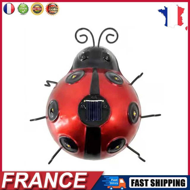 Solar LED Ladybugs Lights Decorative Outdoor Lawn Garden Landscape Lamps (Red) f