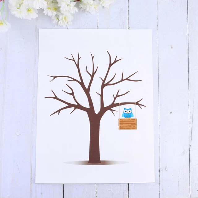 Impronte digitali libro degli ospiti impronte digitali firma tessuto libro degli ospiti l'albero bambino