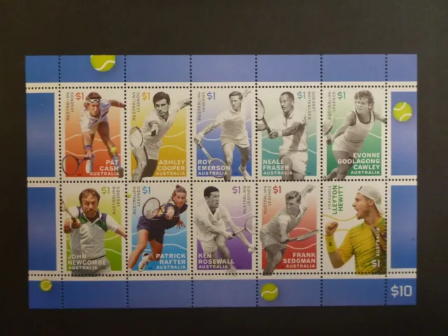 AUSTRALIA 2016 Australian Legends of Singles Tennis 10 Stamp Sheetlet Mint