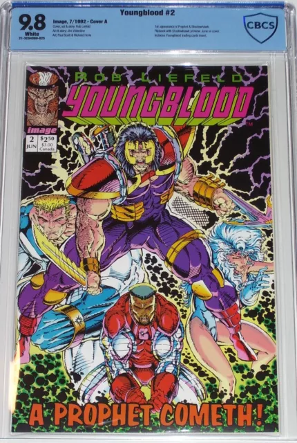 Youngblood #2 CBCS 9.8 July 1992 1st Prophet & Shadowhawk appearance. Pink Logo
