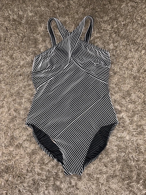 Doladio Rose Marie Reid Size 10 VINTAGE One 1 Piece Bathing Suit EUC Black White
