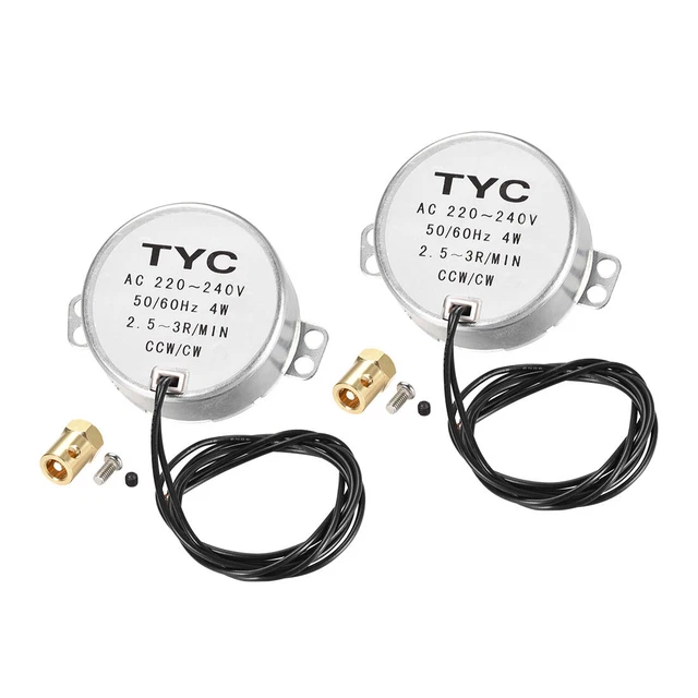 2St Synchronmotor  220-240 VAC 50/60 Hz 4W 2,5-3 RPM/MIN CCW/CW Kupplung 7mm