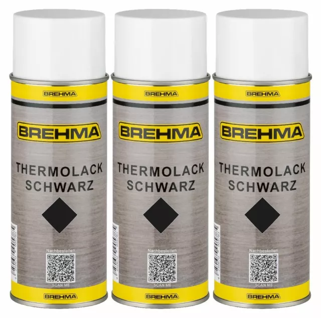 3x Thermolack Ofenlack Auspufflack hitzebeständig schwarz matt bis 600°C Spray