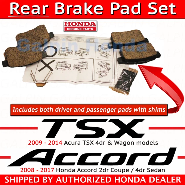 Genuine Honda OEM Rear Brake Pad Kit For 2011-2017 Odyssey – Pads, Shims, Grease (43022-TK8-A01)