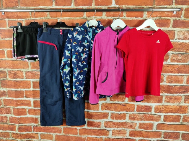 Pacchetto Ragazze Età 7-8 Anni Adidas Trespass Ecc Pantaloncini Pantaloni Pile Maglietta 128Cm