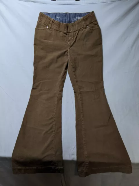 Vintage 1969 Gap Corduroy Flared Pants Women's 28/6 Brown Regular-Fit Pockets