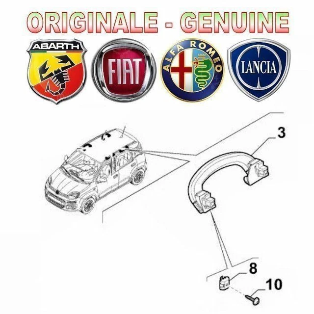 Maniglia Appiglio Anteriore Originale Per Fiat Panda 2012 - DX E SX, Ricambio 735549178 - Foto 8