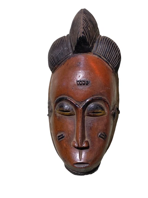 #5366A Superb African Baule Portrait Mask Cote D'ivoire 11" H