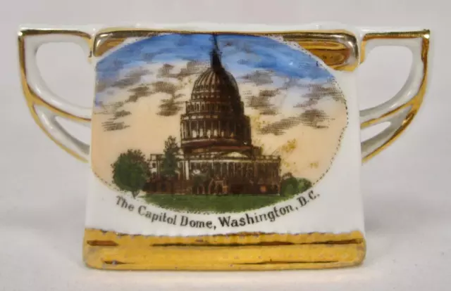 Capital Dome Washington DC Souvenir Vase Rectangular Germany Small 2in VTG (O)