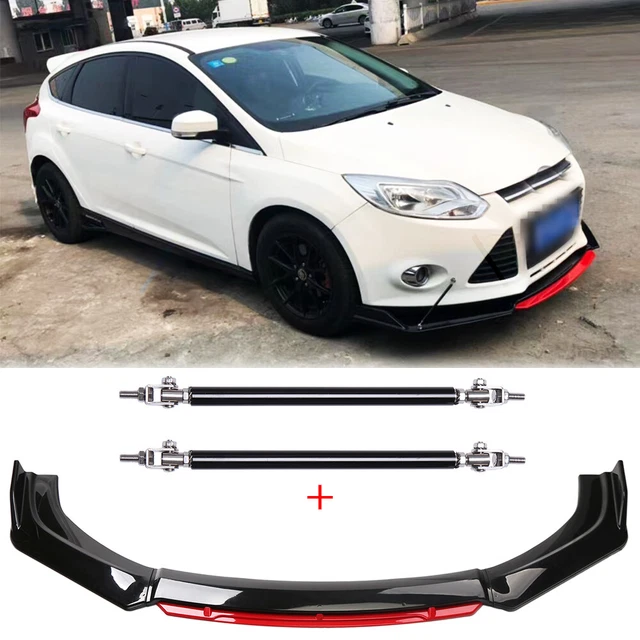 FRONT BUMPER CHIN Lip Splitter Spoiler Body Kit +Strut Rods For Ford