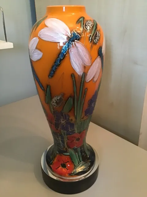 RARE LARGE PRESTIGE Anita Harris DRAGONFLY vase Limited Edition 33cm Tall Signed