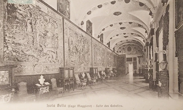 Cartolina - Lago Maggiore - Isola Bella - Salle des Gobelins - 1917