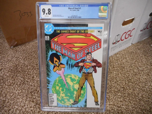 Man of Steel 1 cgc 9.8 John Byrne DC 1986 Superman variant cover WHITE p NM MINT