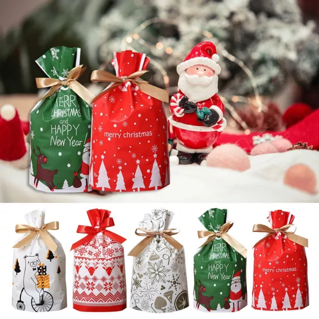 Claus Snowman Christmas Candy Bags Baking Packaging Cellophane Cookies Storage