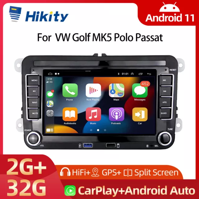 FOR VW GOLF Polo MK5 MK6 7 Car Radio Carplay Stereo Android 11 Player GPS  Wifi £91.99 - PicClick UK