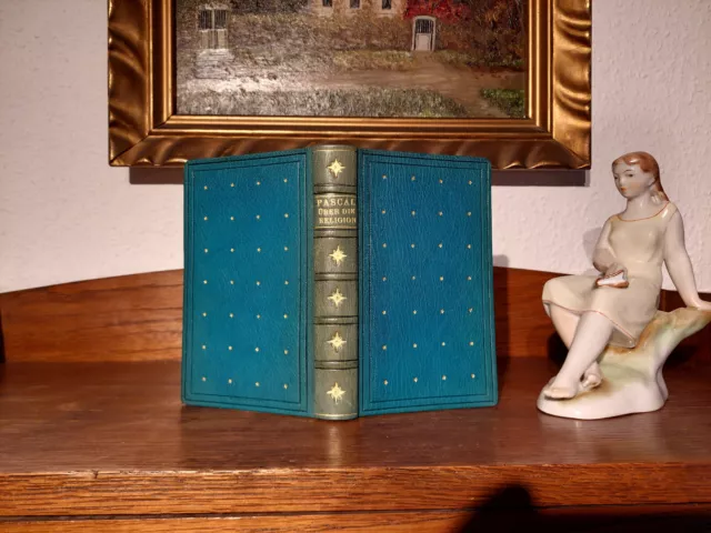PASCAL+RELIGION/PENSÉES Bibliophile LUXUSAUSGABE 1954 Schöner LEDER HANDEINBAND