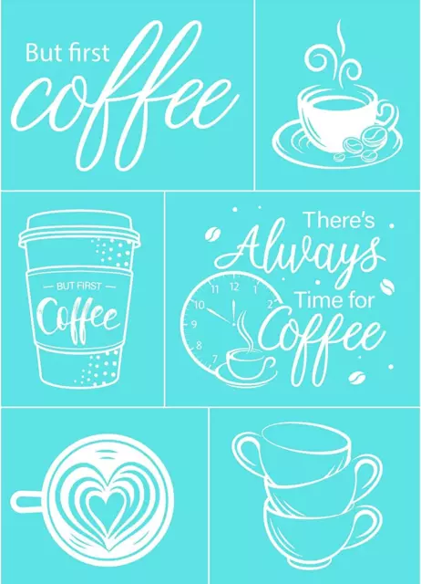 OLYCRAFT 2 Pcs 5.5x7.6 Inch Self-Adhesive Silk Screen Printing Stencil Coffee