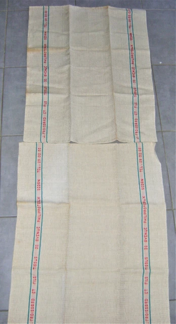 Vintage 3 ancien torchon Textile Froissard Fils 38 Av Philippoteaux 08 SEDAN 40s