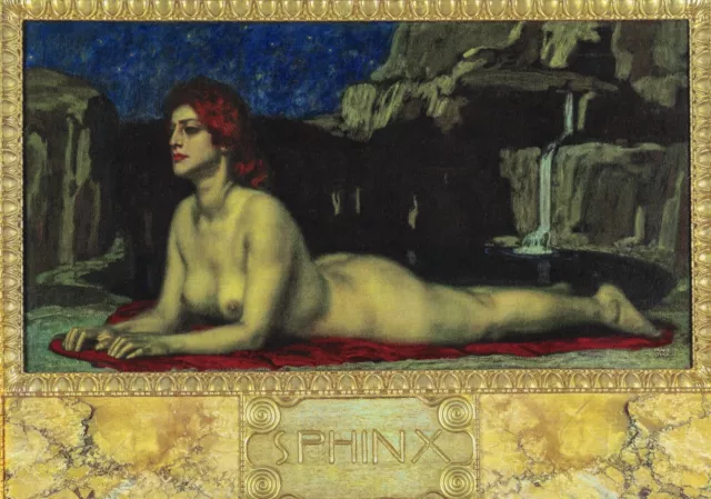 Franz von Stuck - Sphinx, 1904, Druck auf Leinwand, 40x60cm