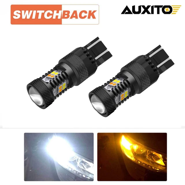 2x Switchback 7443 LED Turn Signal Lights for Chevrolet Silverado 1500 2014-2018