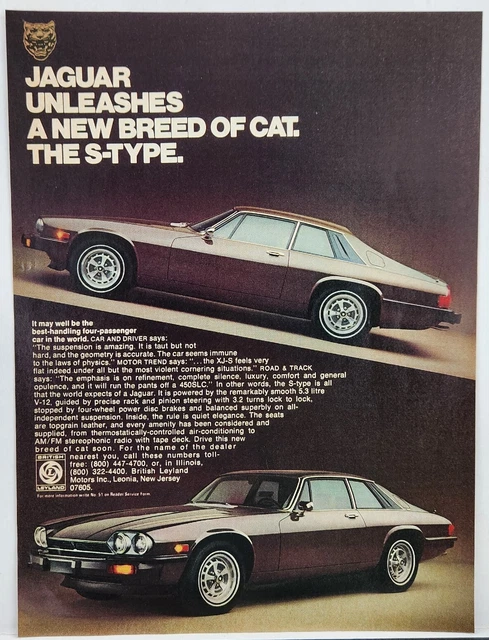 1976 Jaguar XJ-S S Type Unleashes A New Breed Of Cat Vintage Print Ad