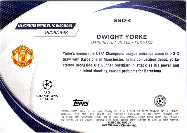 DWIGHT YORKE 2023-24 Topps Chrome UEFA Club Competitions #SD-4 ...