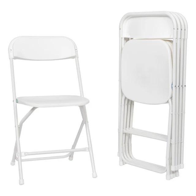 5x Commercial Black Plastic Folding Chairs Stackable Wedding Party Chair