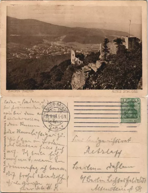 Ansichtskarte Badenweiler Blick vom Alten Schloss 1913