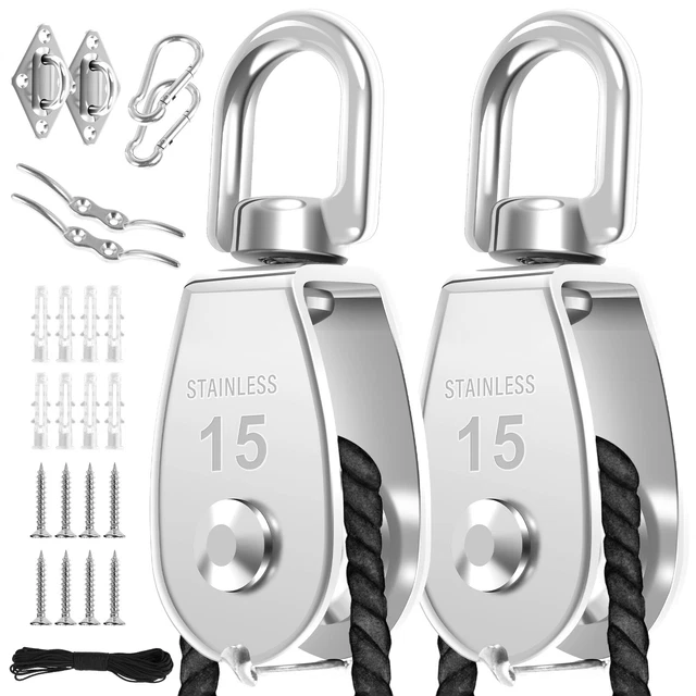 2Pcs Pulley Wheel Steel Rope Pulley Wheel Cable Pulley Wheel Pulleys for Rope