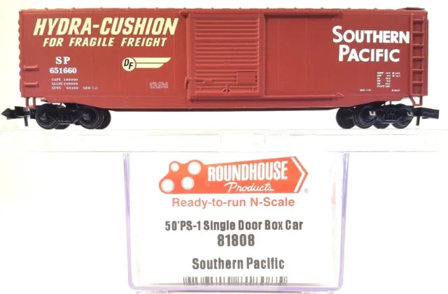 N Roundhouse 81808 50' PS-1 Single Door Box Car Southern Pacific #651660 LNIB