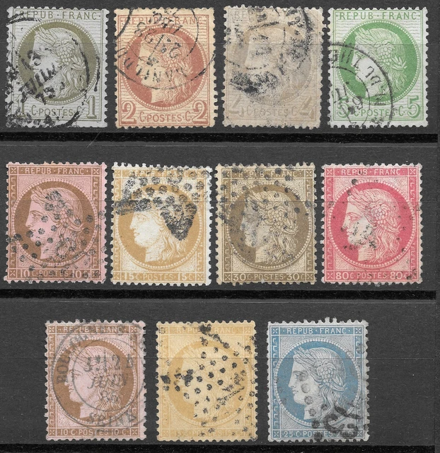 FRANCE N° 863/877 , année 1950 complète , obl , cote 99,50 € EUR 14,00