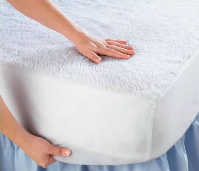 Waterproof Terry Towel Mattress Protector Fitted Sheet Cover UK Bed All Sizes