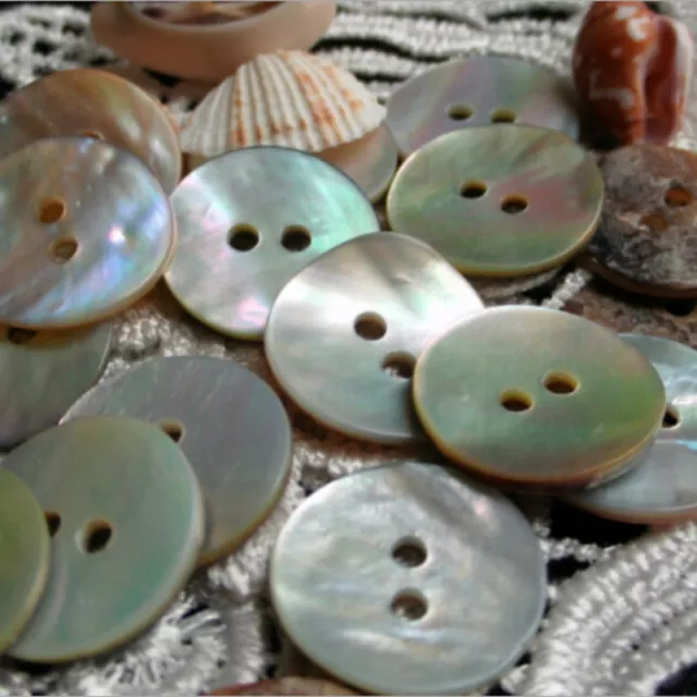 100 X Natural Mother of Pearl Round  Shell 2 Holes Sewing Buttons 10mm*tz 3