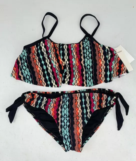 Ella Moss Big Girls Dreamer Top Hipster Tie 2 Piece Bikini Multicolor Size 10