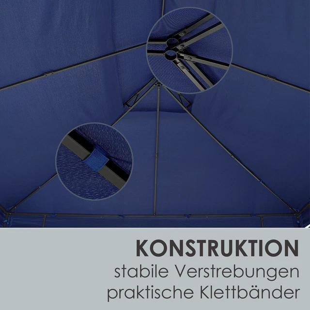 Pavillon Gartenzelt Partyzelt Gartenpavillon beige grau blau 3x4 m Juskys® 5