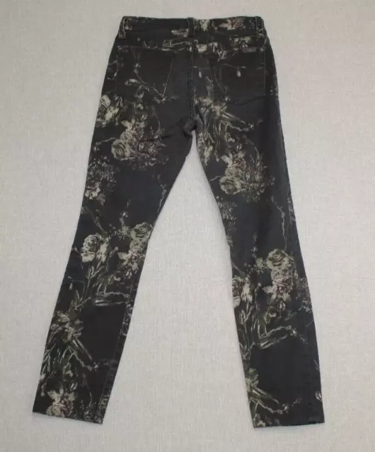 7 For All Mankind Womens SIZE 25 Skinny Jeans Floral Stretch Mid Rise Denim