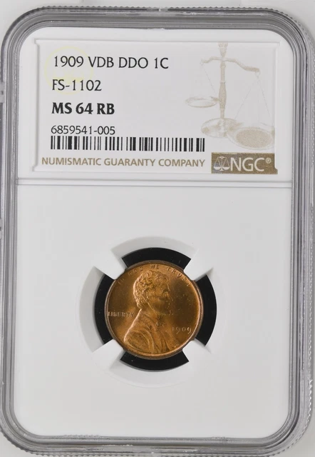 1909 Vdb Ddo Lincoln Wheat Cent Fs-1102 Ms64Rb Ngc
