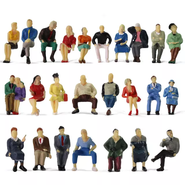 P4806 25pcs Different Seated Figures O scale 1:50 Painted People Model Railway