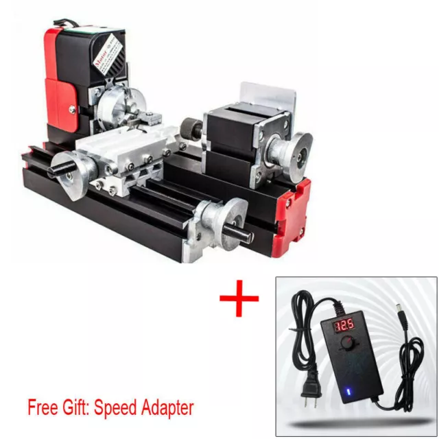 New 24W DIY Tool CNC Metal Motorized Mini Metalworking Lathe Machine 20000rev/m