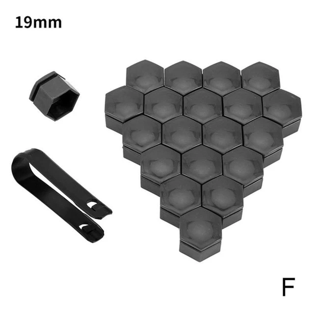 19MM GRAY 20PCS Black Car Wheel Nut Lug Dust Cover Cap Protector Bolt