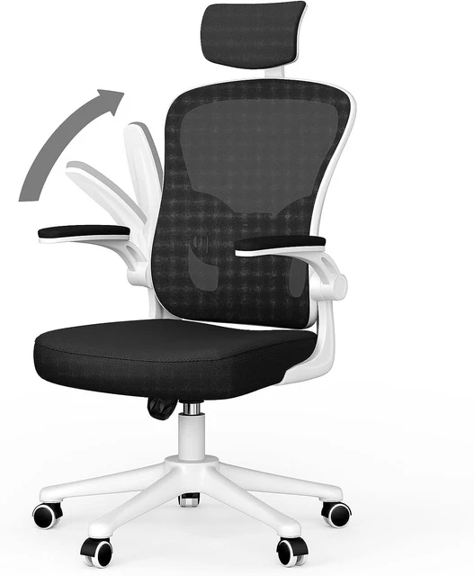 Lexzurn Bürostuhl Bürostuhl Ergonomisch, Schreibtischstuhl 3D Memory Schaum Lendenstuetze Wippfunktion Bis 135 Bis 200kg Belastar Atmungsaktiv Mesh Hoehenverstellbarer Chefsessel Drehstuhl S019w077