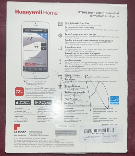 HONEYWELL HOME WIFI 7Day Programmable Thermostat (RTH6580WF) 37.99 PicClick HONEYWELL HOME WIFI 7Day Programmable Thermostat (RTH6580WF) 37.99 PicClick