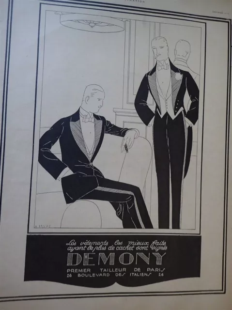 DEMONY tailor + HENRI LABOURDETTE + perfume LEGRAND pub papia ILLUSTRATION 1920