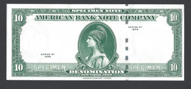 American Bank ABNC 10 Units 1929(ND1960s-70) Test Note Specimen UNC