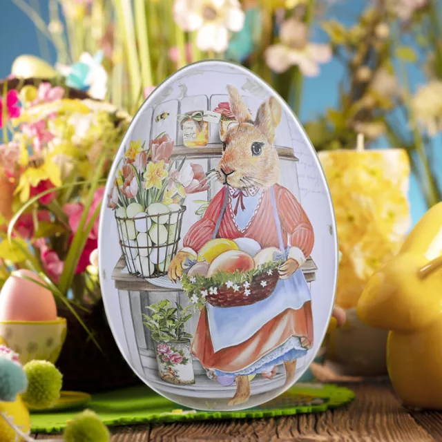 MY# Egg Easter Color Rabbit Tin Candy Eggshell Box Cute Egg Box Home Decoration