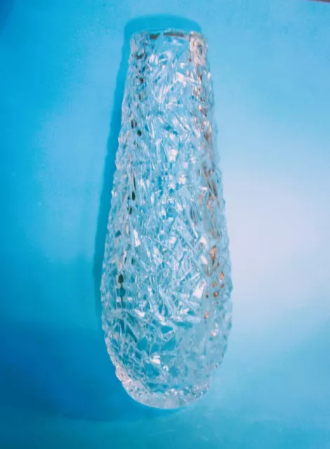 ANTIKE SCHWERE-FUNKELNDE KRISTALL-GLAS -VASE -Überfangglas-30 cm HANDARBEIT