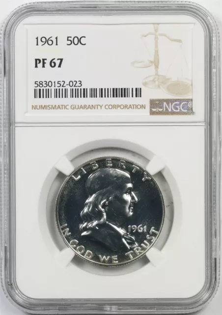 1961 50C NGC PF 67 Franklin Half Dollar