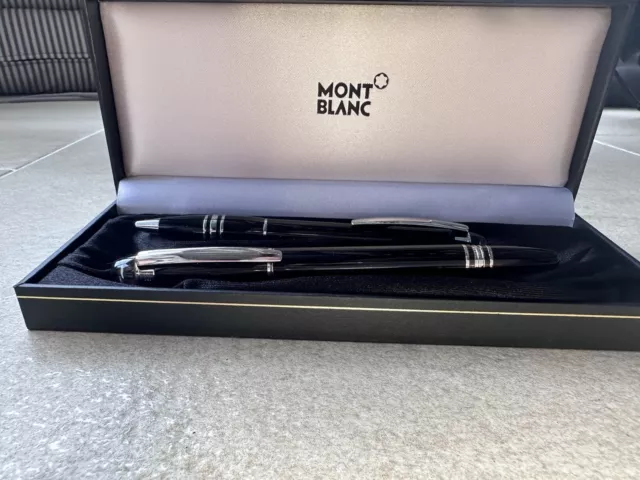 Mont Blanc (starwalker)  Fountain  &  Ball Point  with Double Leather Pouch