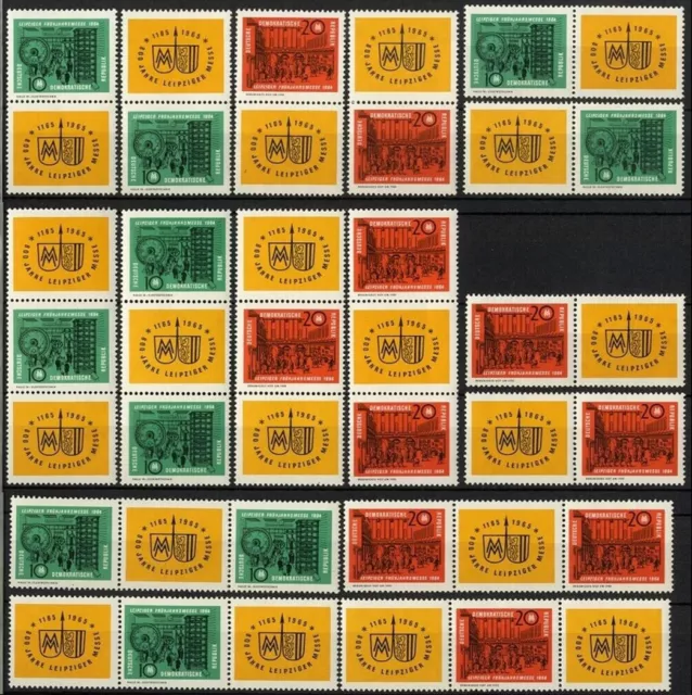 DDR 1964, MiNr: 1012 – 1013 WZD 118 – SZD 51 alle 16 Zusammendr postfrisch (253)